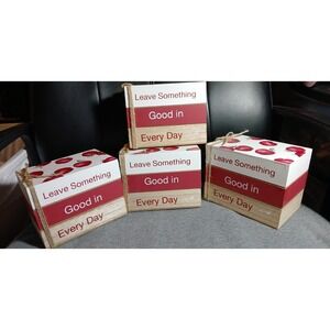 Dolly Parton Wooden Blocks Red, White, Apples Leave Something Good In Every Day